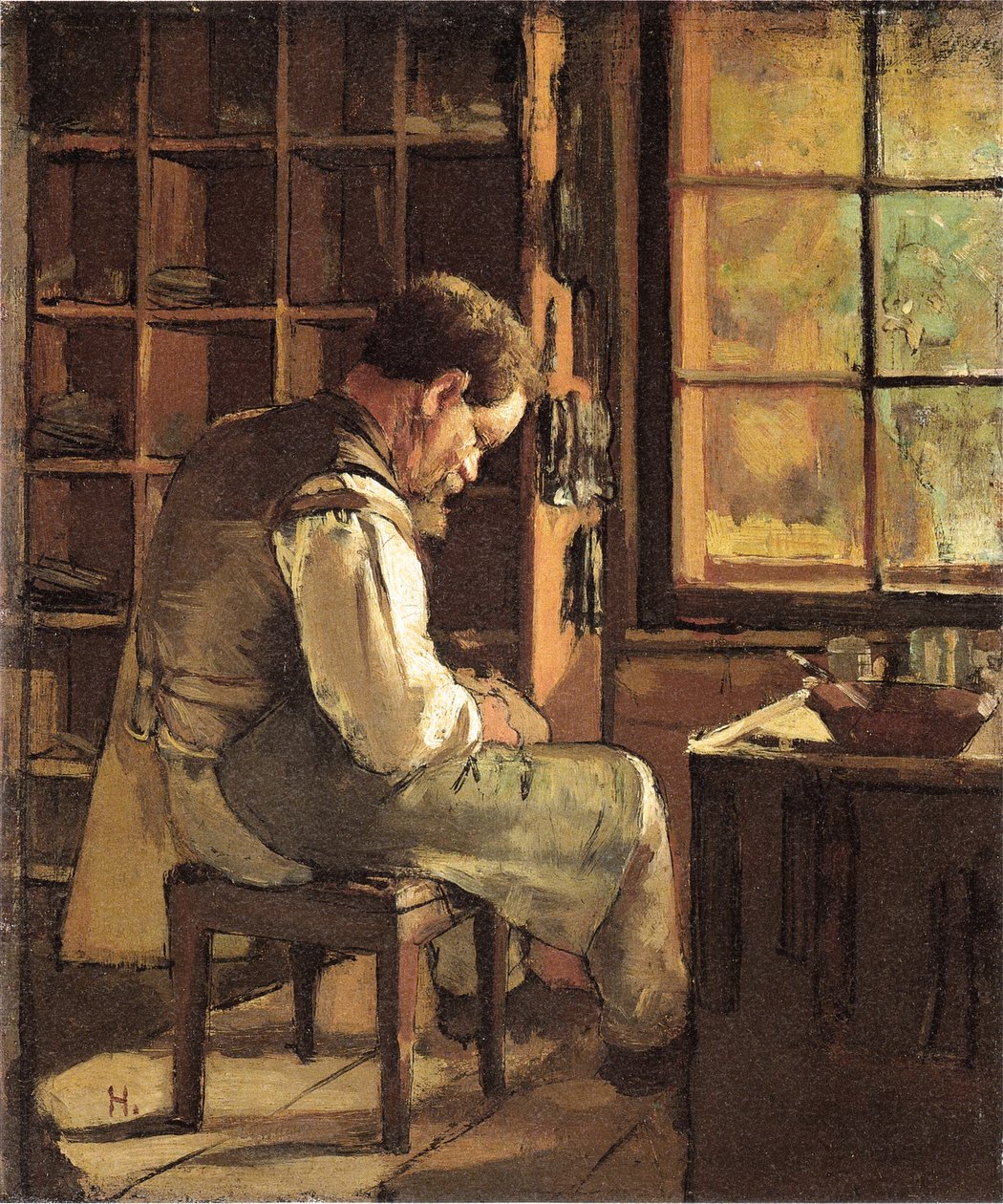 Szewc przy oknie autorstwa Ferdinand Hodler