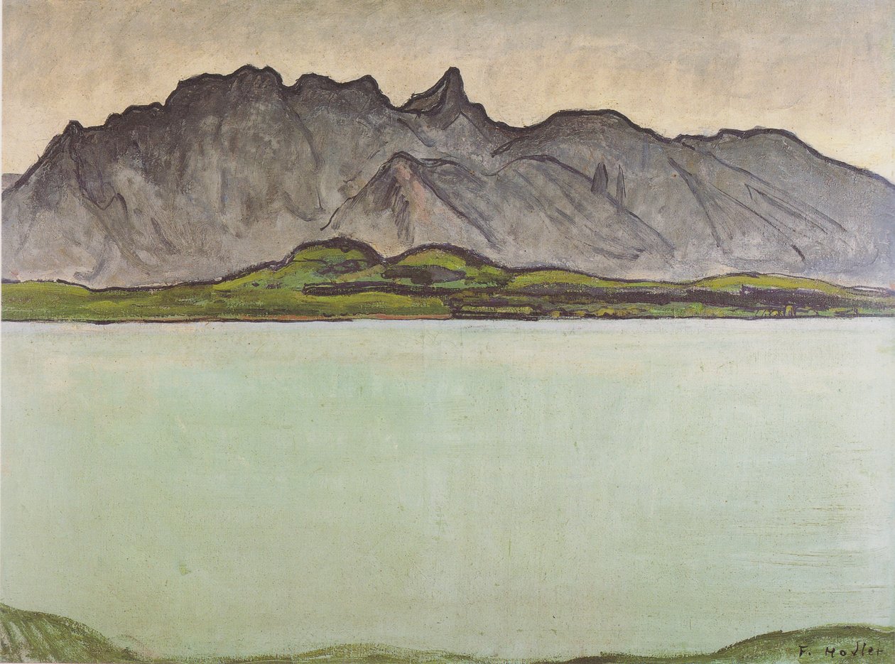 Jezioro Thun z łańcuchem Stockhorn autorstwa Ferdinand Hodler