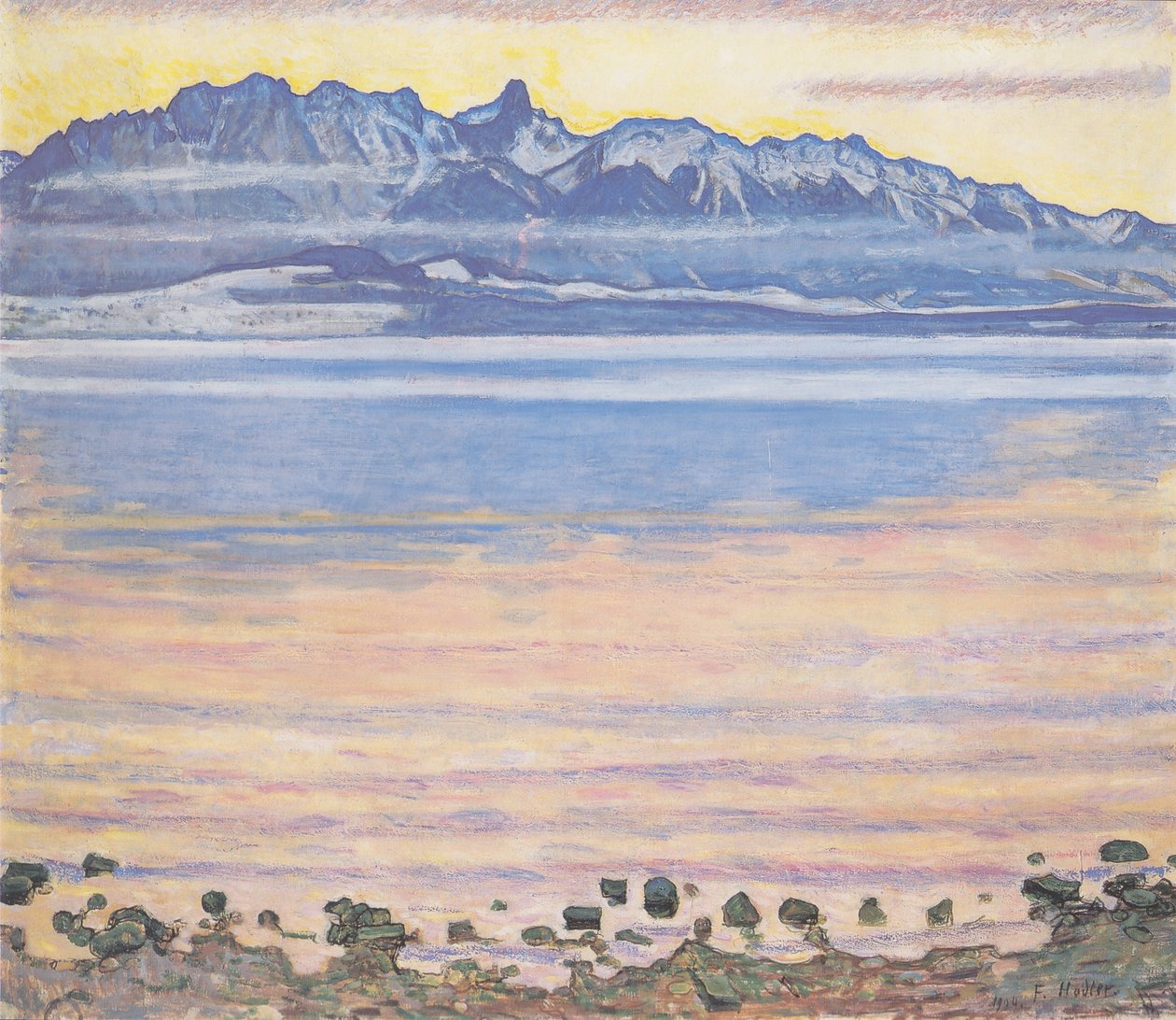 Jezioro Thun z łańcuchem Stockhorn autorstwa Ferdinand Hodler