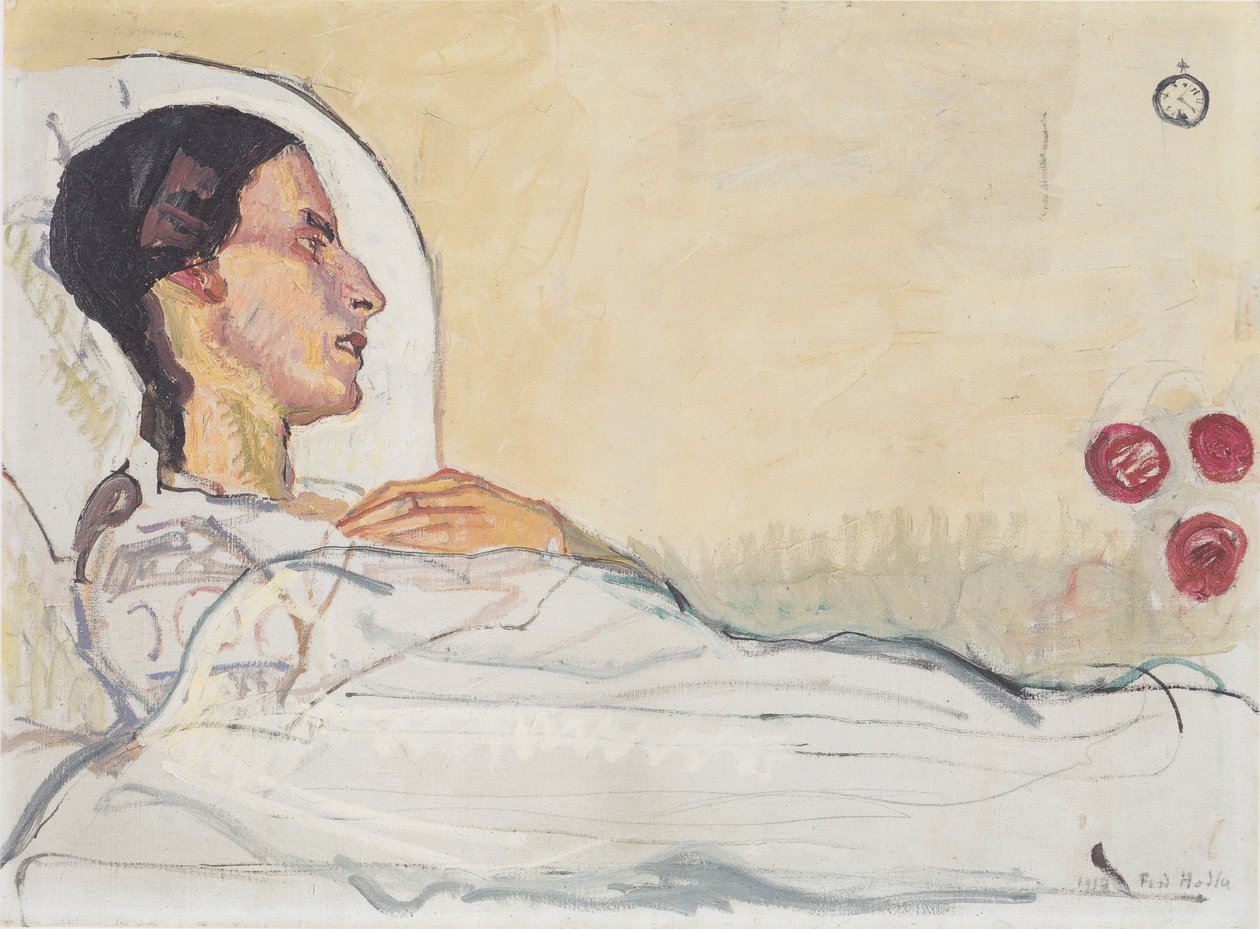 Valentine Godé-Darel w łóżku chorego autorstwa Ferdinand Hodler