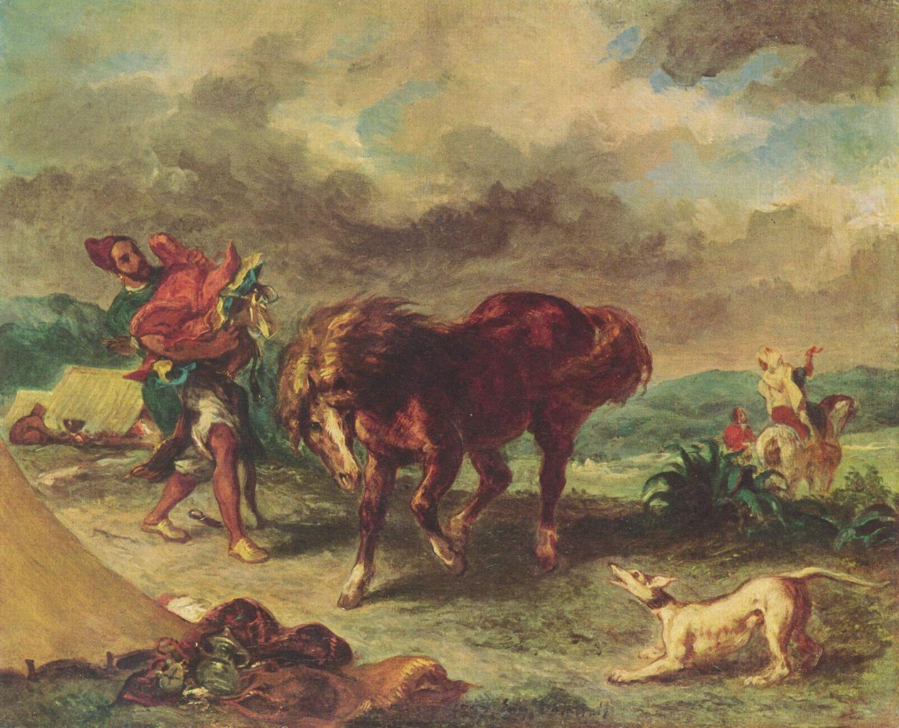 Marokańczyk i jego koń autorstwa Ferdinand Victor Eugene Delacroix