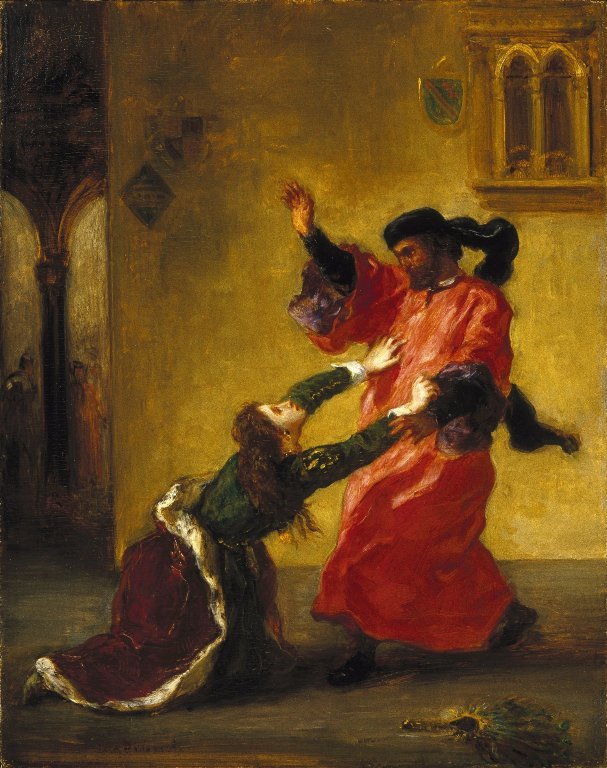 Desdemona przeklęta przez ojca autorstwa Ferdinand Victor Eugene Delacroix