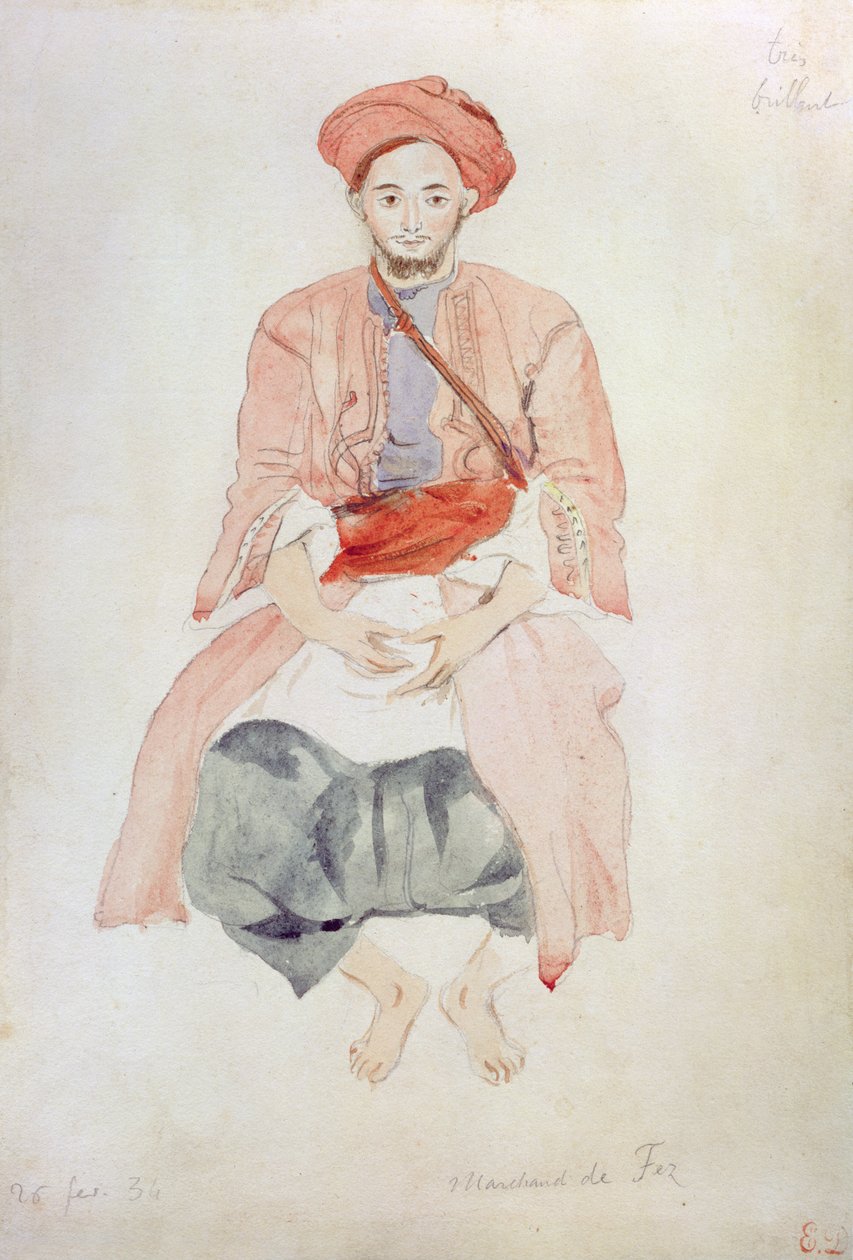 Sprzedawca Fezu, 1834 autorstwa Ferdinand Victor Eugene Delacroix