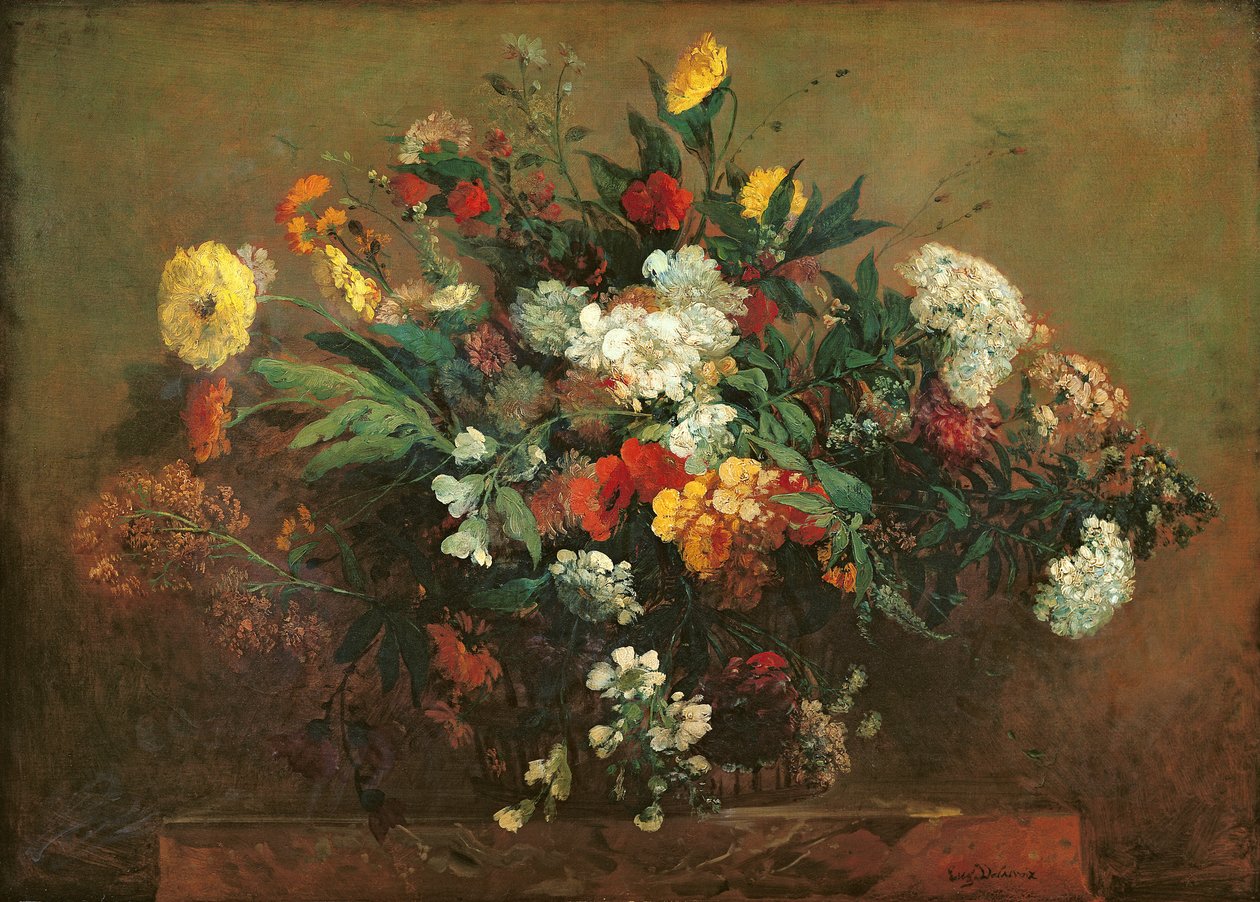 Kwiaty autorstwa Ferdinand Victor Eugene Delacroix
