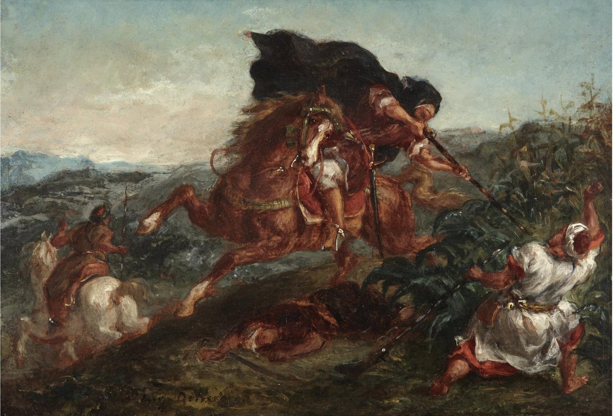 Walka autorstwa Ferdinand Victor Eugene Delacroix