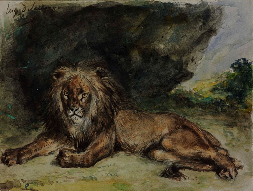 Lew autorstwa Ferdinand Victor Eugene Delacroix
