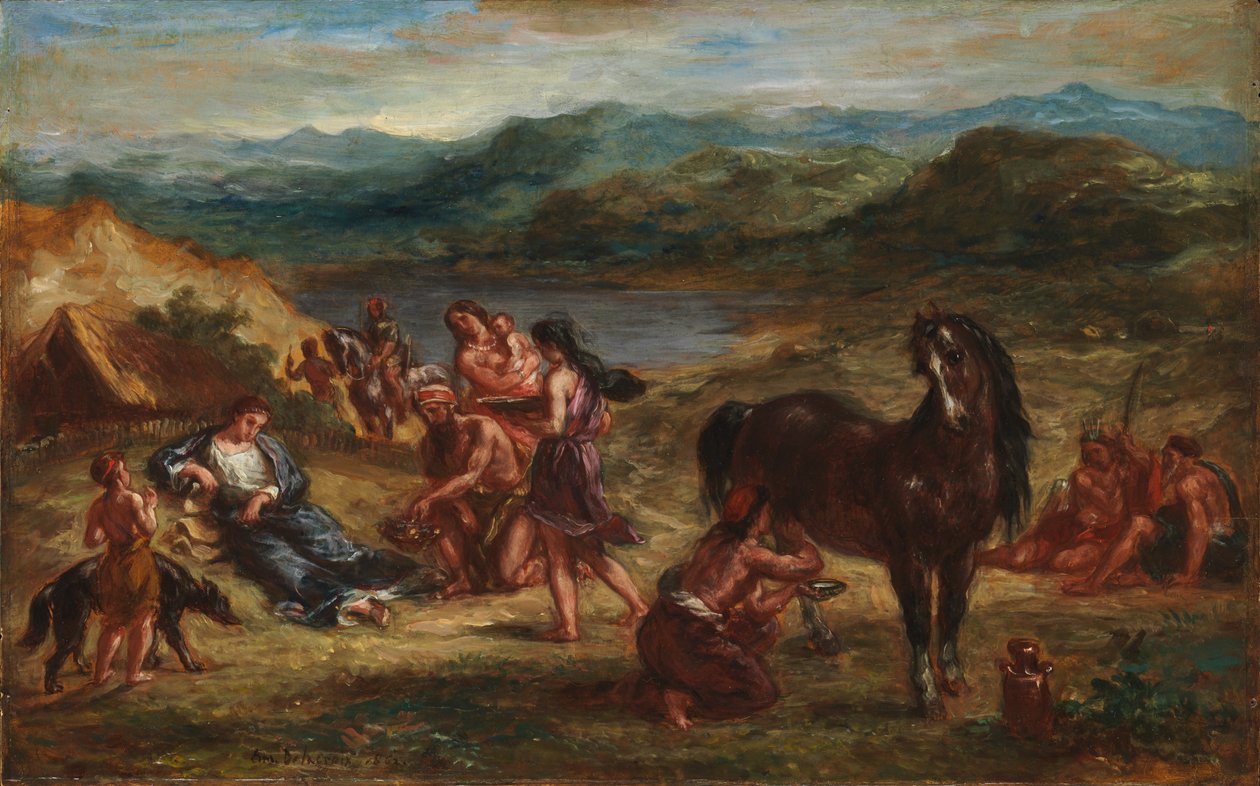 Owidiusz wśród Scytów autorstwa Ferdinand Victor Eugene Delacroix