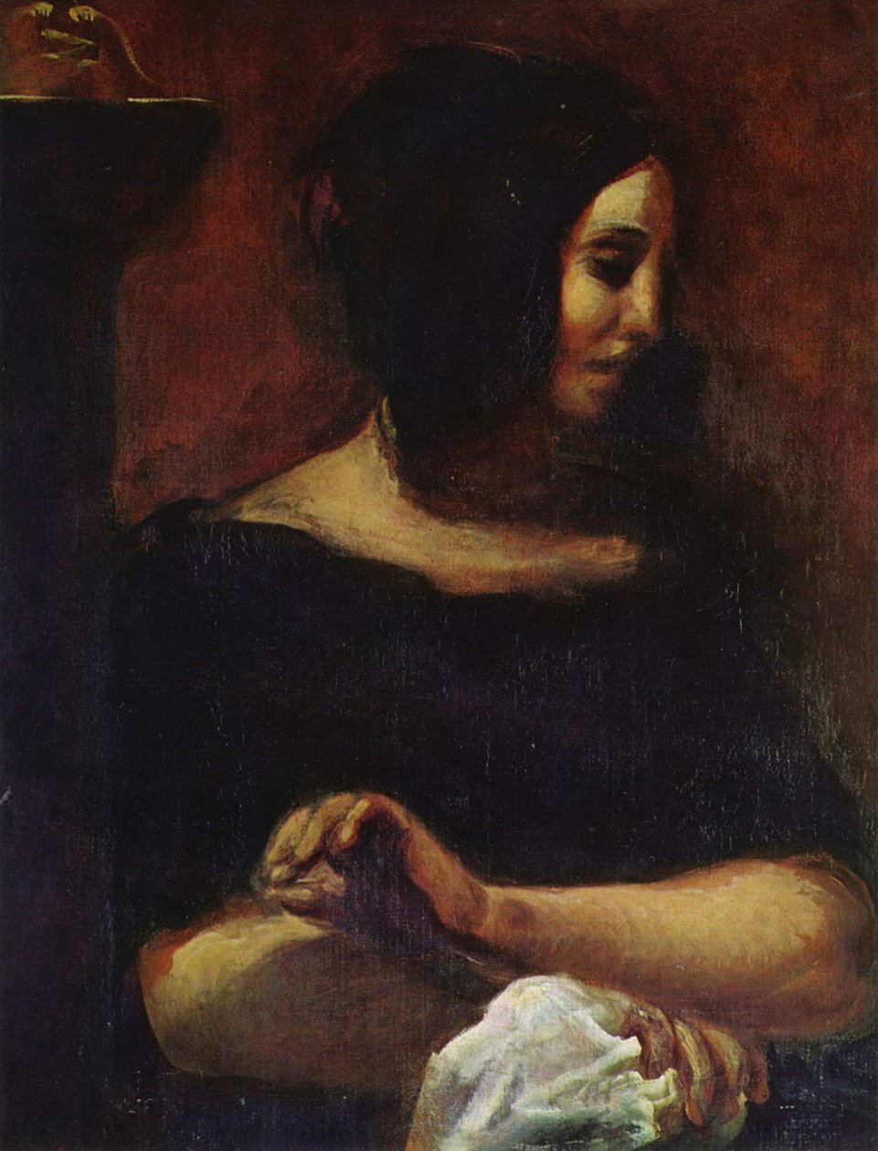 Portret George Sand autorstwa Ferdinand Victor Eugene Delacroix