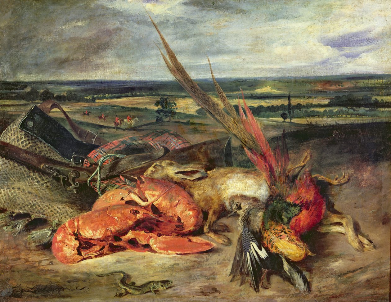 Martwa natura z homarami, 1826-27 autorstwa Ferdinand Victor Eugene Delacroix