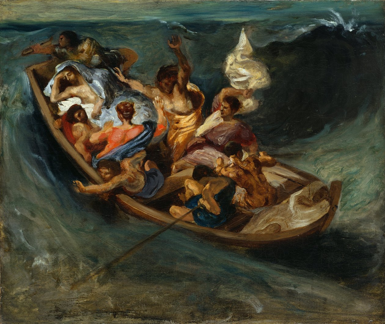 Chrystus na Morzu Galilejskim autorstwa Ferdinand Victor Eugene Delacroix
