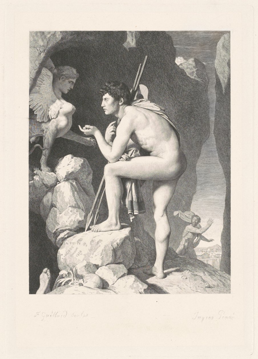 Edyp autorstwa Ferdinand Gaillard, after Jean Auguste Dominique Ingres