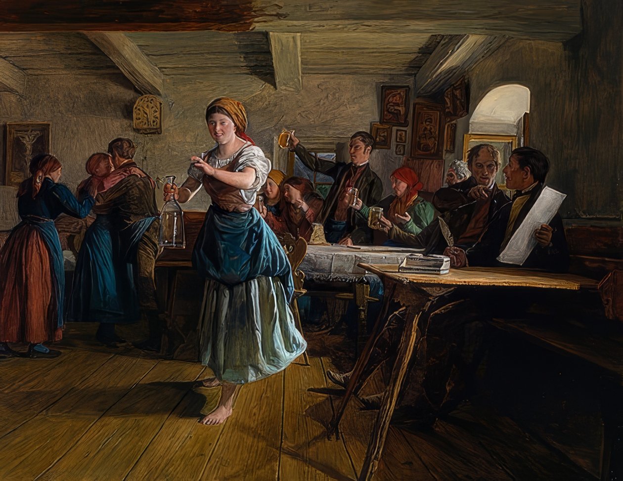 Taniec. 1863 autorstwa Ferdinand Georg Waldmuller