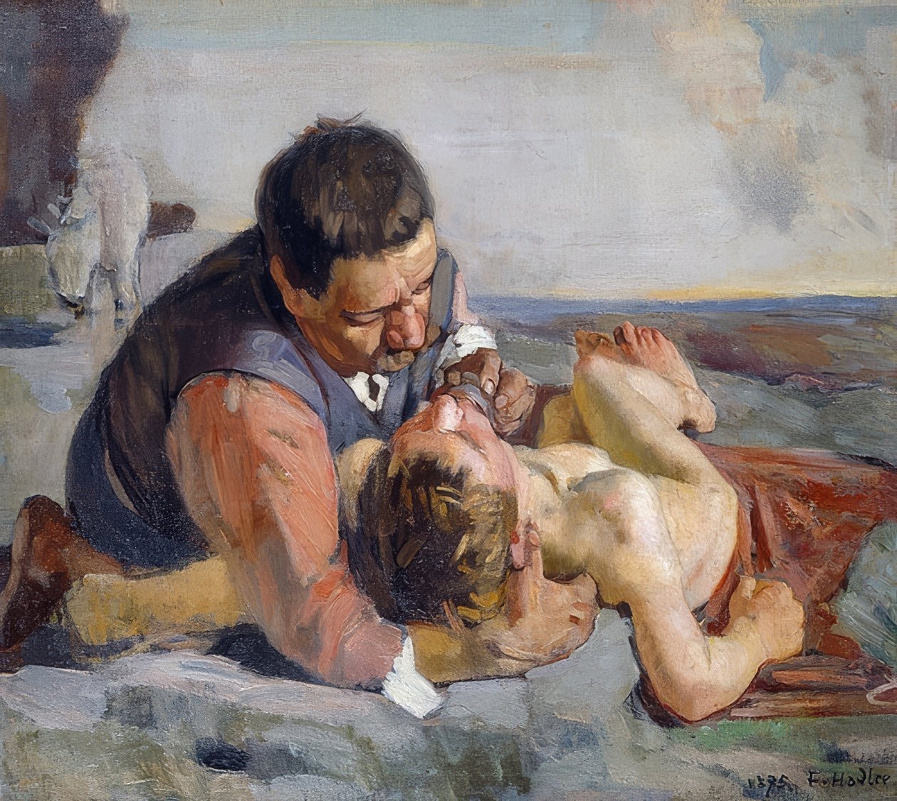 Dobry samarytanin. Około 1883 r. autorstwa Ferdinand Hodler