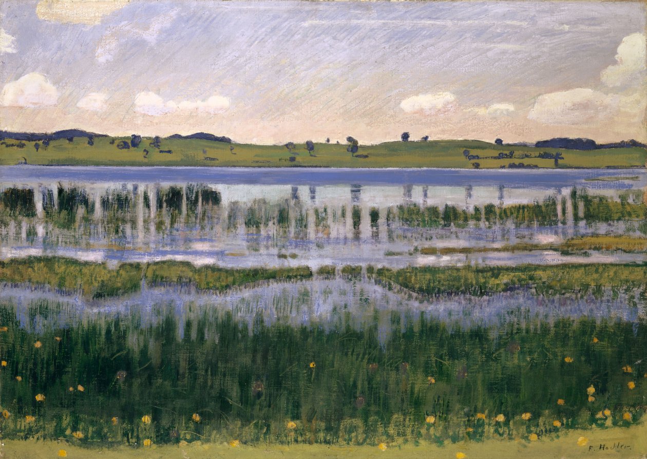 Jezioro Burgäschi w pobliżu Langenthal, około 1901 r. autorstwa Ferdinand Hodler
