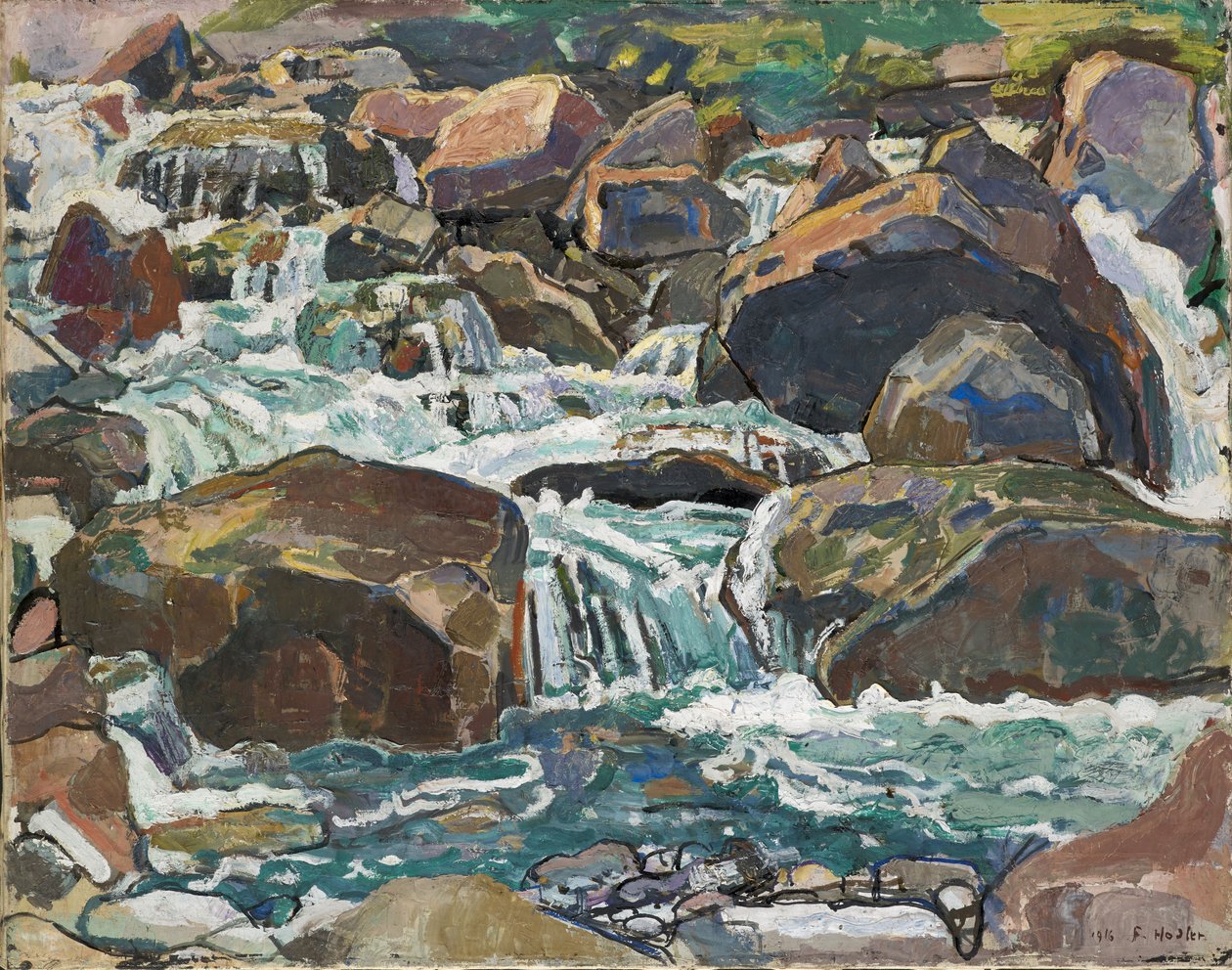 Mountain Creek w pobliżu Champéry, 1916. autorstwa Ferdinand Hodler