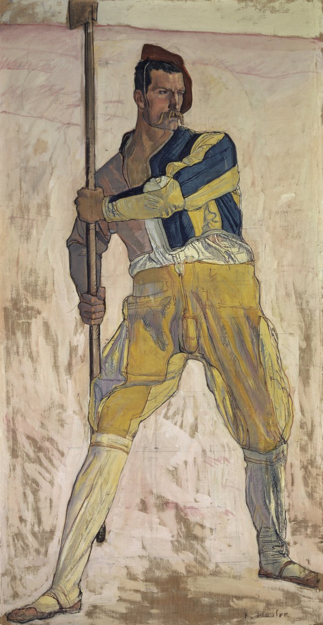 Wojownik z halabardą, ok. 1898. autorstwa Ferdinand Hodler