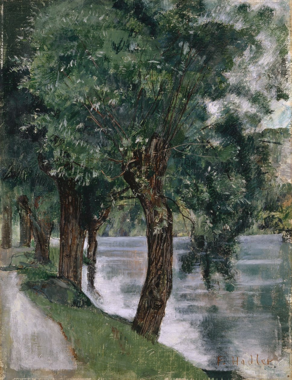 Wierzby nad Rodanem, ok. 1885 r. autorstwa Ferdinand Hodler