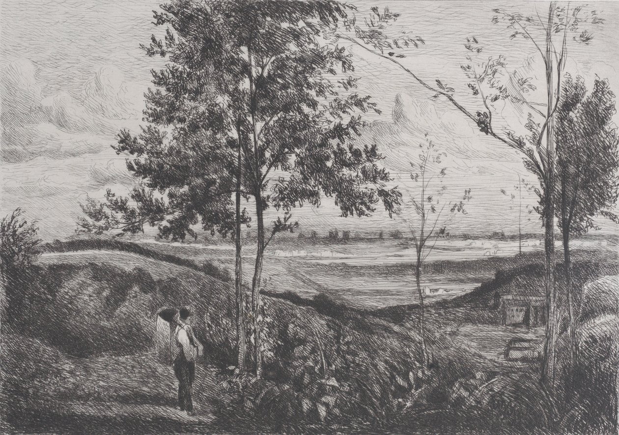 Krajobraz według Corota, 1873-90. autorstwa Ferdinand Lefman