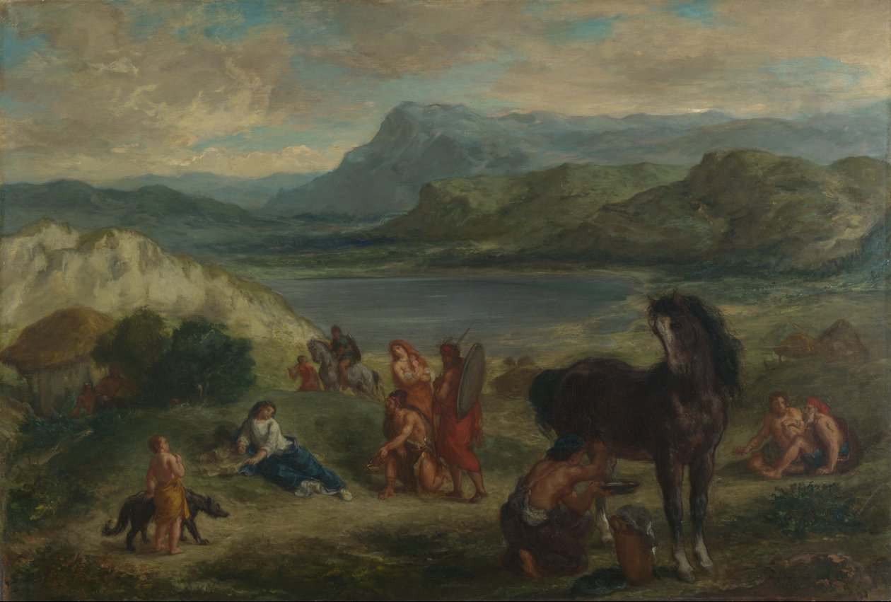 Owidiusz wśród Scytów autorstwa Ferdinand Victor Eugene Delacroix