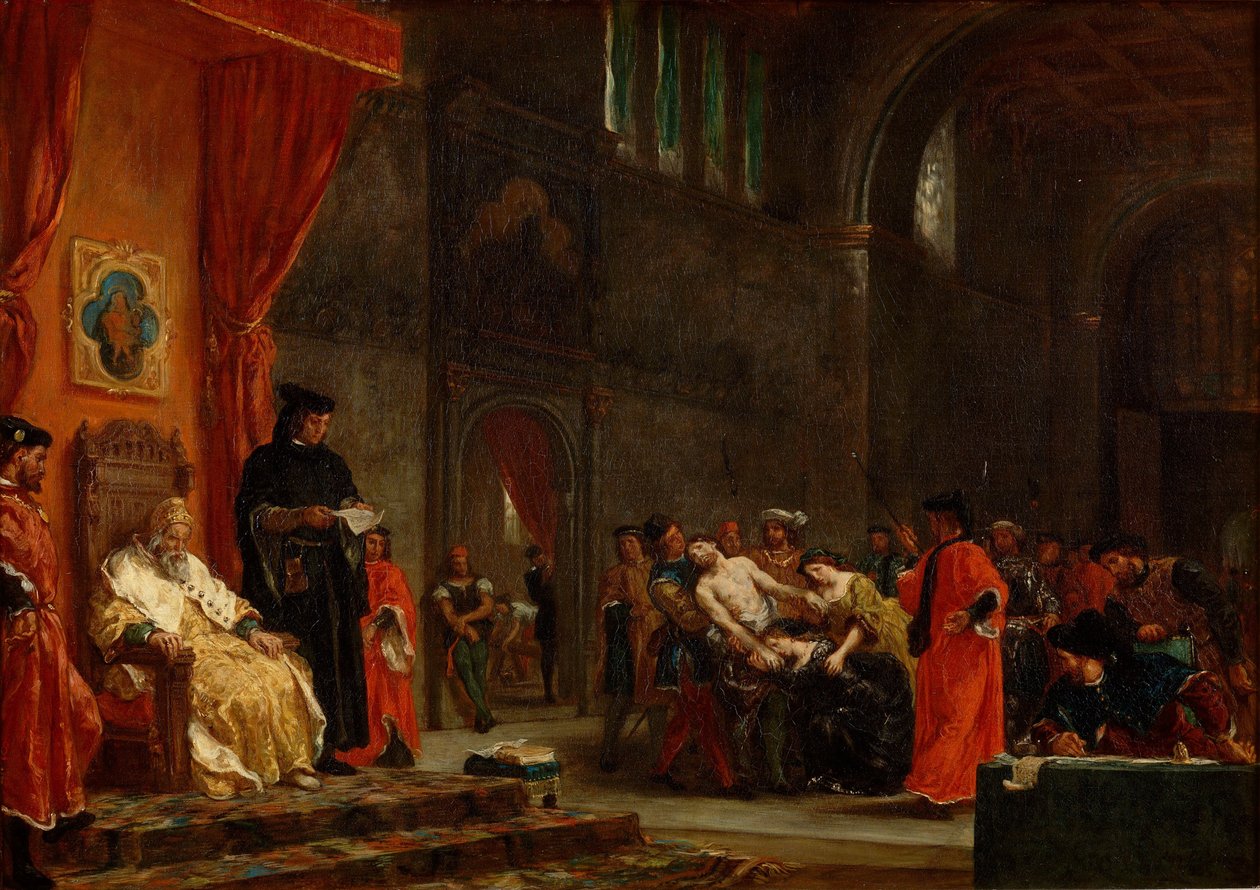 Dwa Foscari, 1855 autorstwa Ferdinand Victor Eugene Delacroix