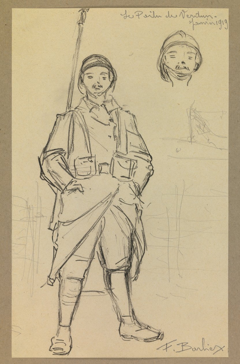 Poilu z Verdun autorstwa Fernand Barbier