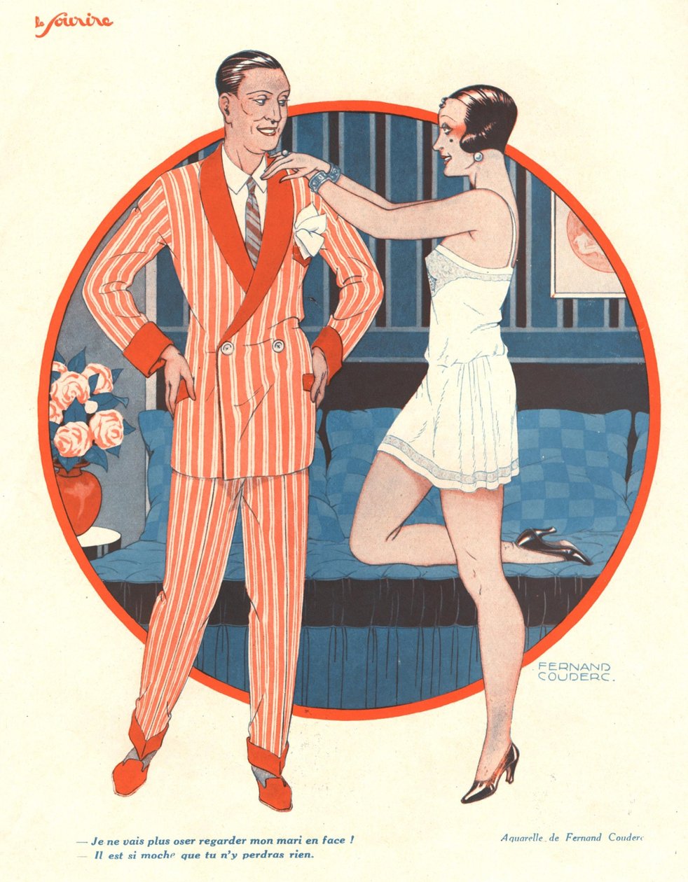 Ilustracja z „Le Sourire” (litografia kolorowa) autorstwa Fernand Couderc