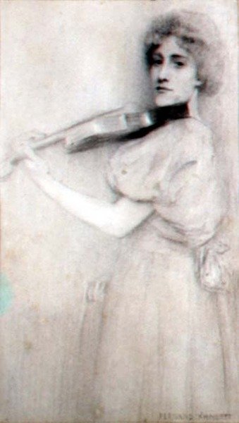 Skrzypek autorstwa Fernand Khnopff