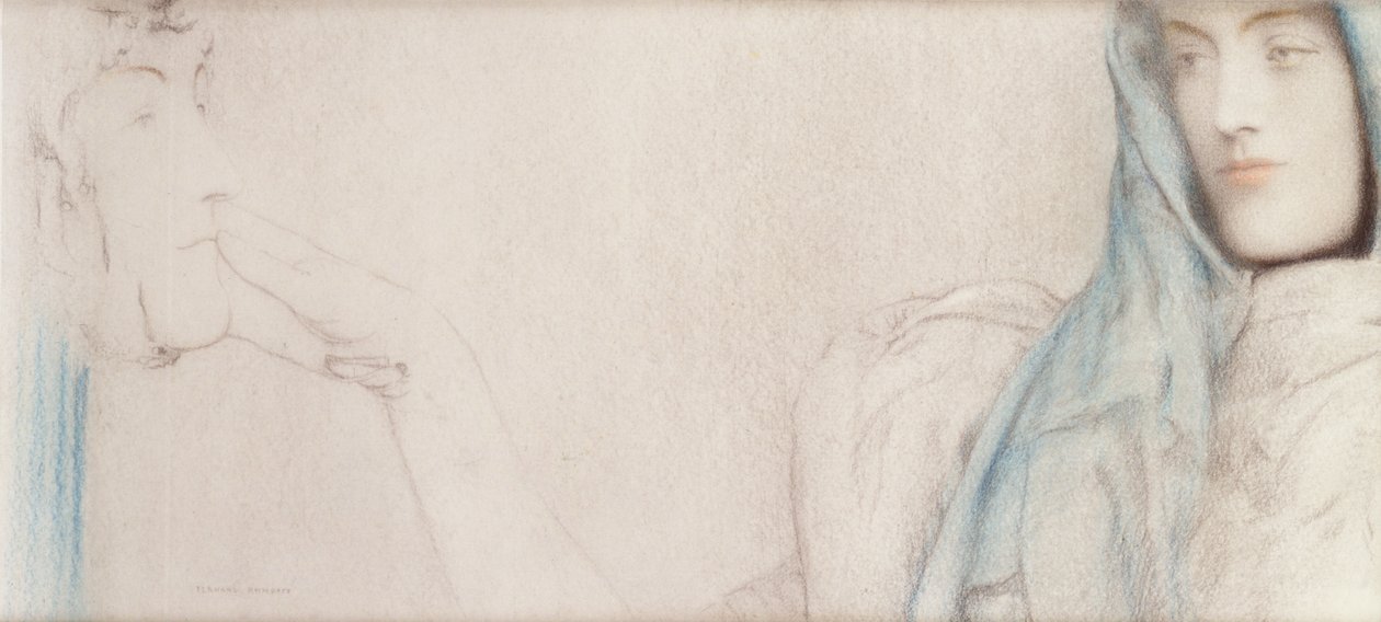 Studium tajemnicy, ok. 1902 r. autorstwa Fernand Khnopff