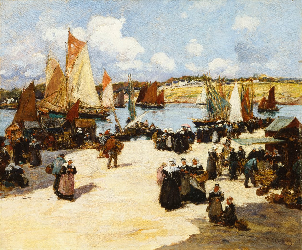Zajęta scena portowa, autorstwa Fernand Legout Gerard