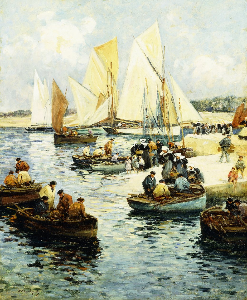 Powrót rybaków do Concarneau, autorstwa Fernand Legout Gerard