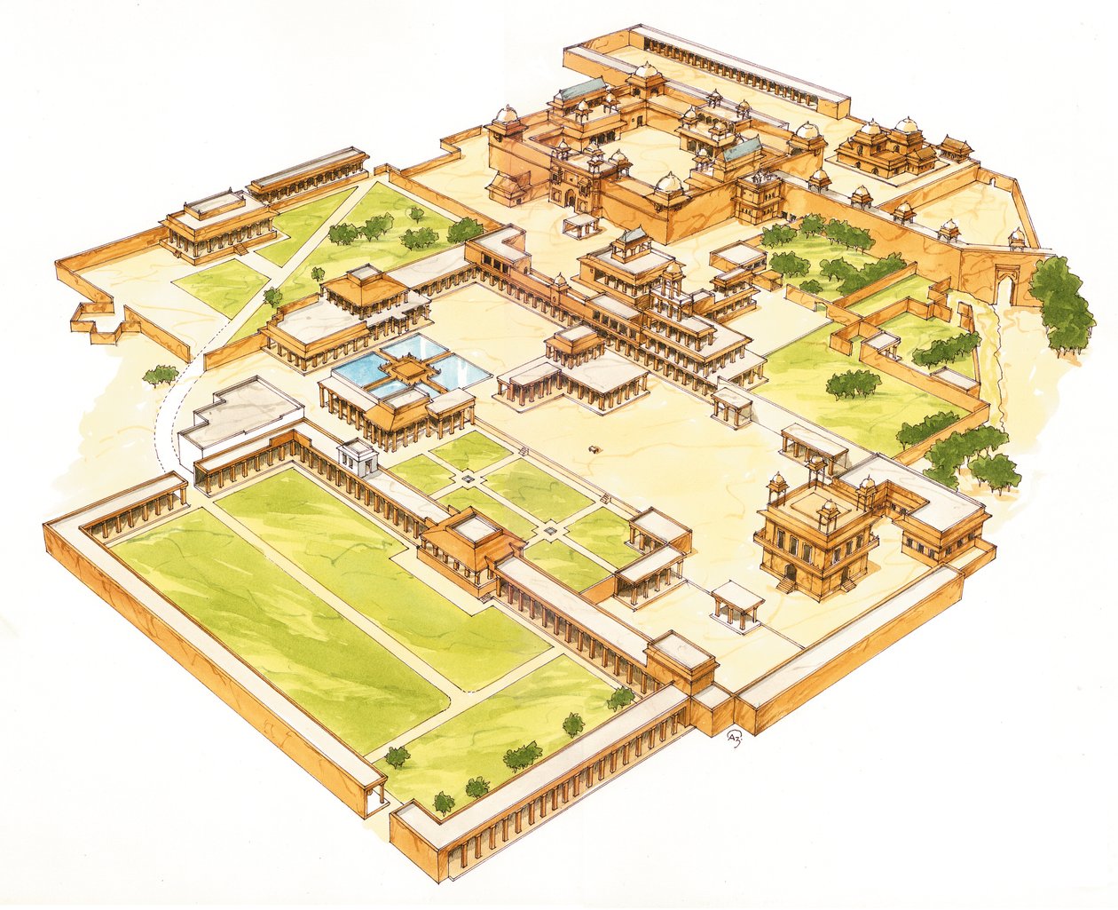 Fatehpur Sikri. Adra. Indie autorstwa Fernando Aznar Cenamor