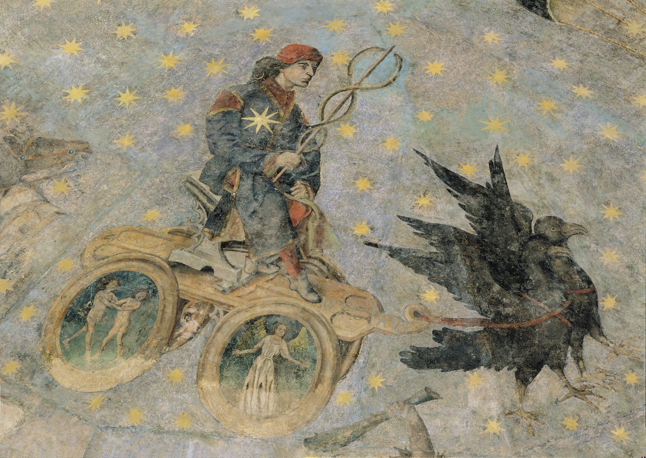 Rydwan Merkurego, fragment sklepienia „Cielo de Salamanca”, ok. 1480-90 autorstwa Fernando Gallego