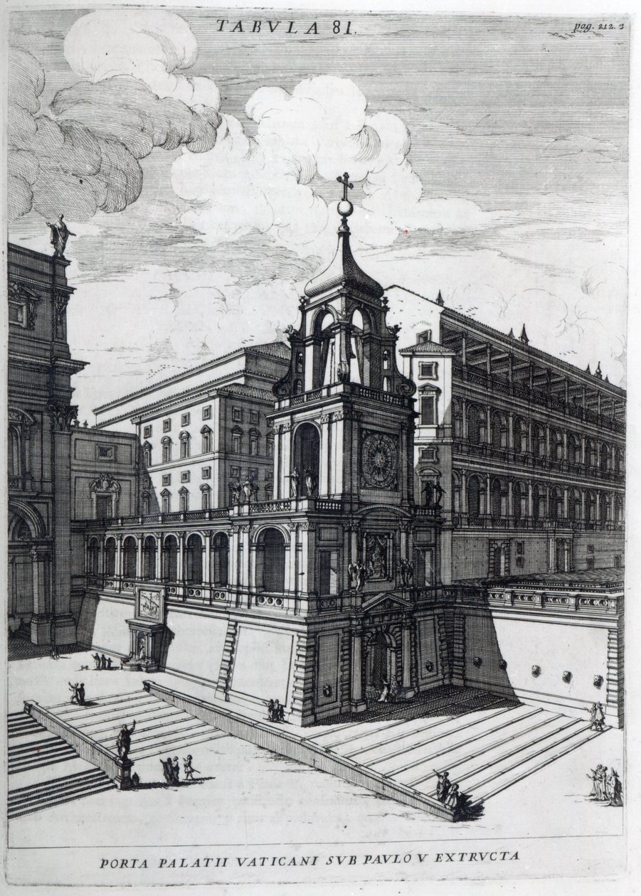 Brama wejściowa do Watykanu, 1696 r. autorstwa Filippo Bonanni
