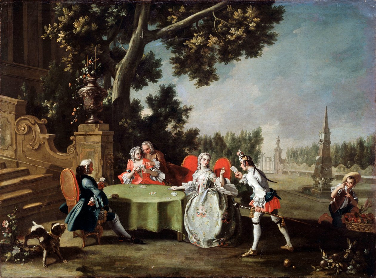 Gra karciana”, XVIII wiek. autorstwa Filippo Falciatore