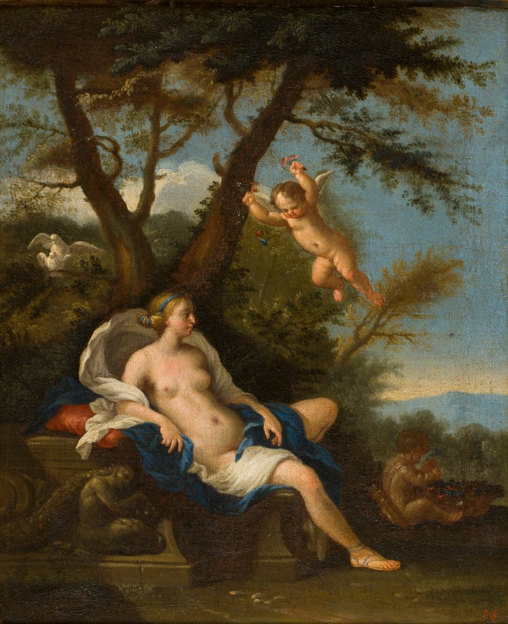Wenus i Kupidyn, c.1643-94 (olej na płótnie) autorstwa Filippo Lauri