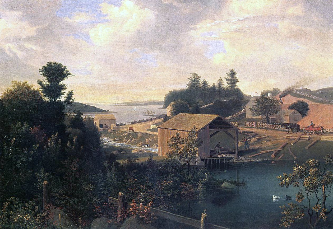 Młyn w Lanesville, 1849 r. autorstwa Fitz Henry Lane