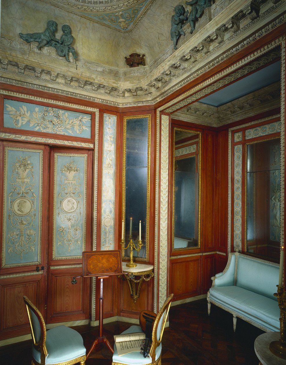 Buduar z Hotelu dHocqueville, Rouen, ok. godz. 1785. autorstwa Fixon Firm