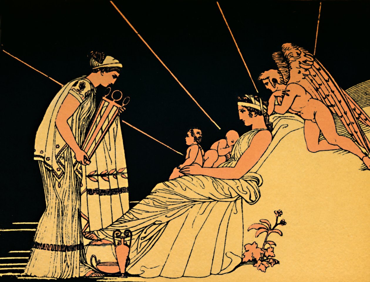 Prezenty urodzinowe Phoebusa, 1880 autorstwa Flaxman