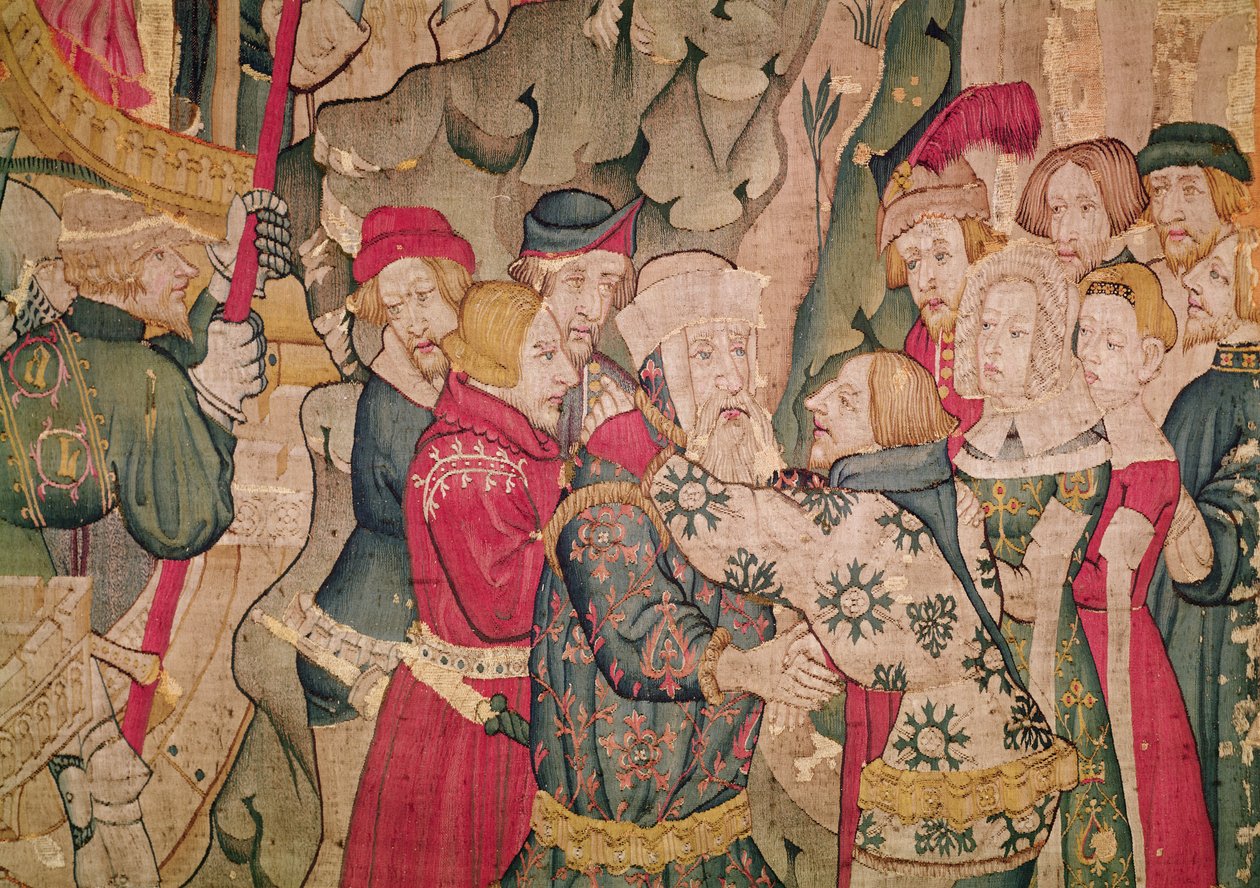 Fragment opowieści o Jourdain de Blaye, warsztat w Arras (gobelin) (detal z 215164) autorstwa Flemish School