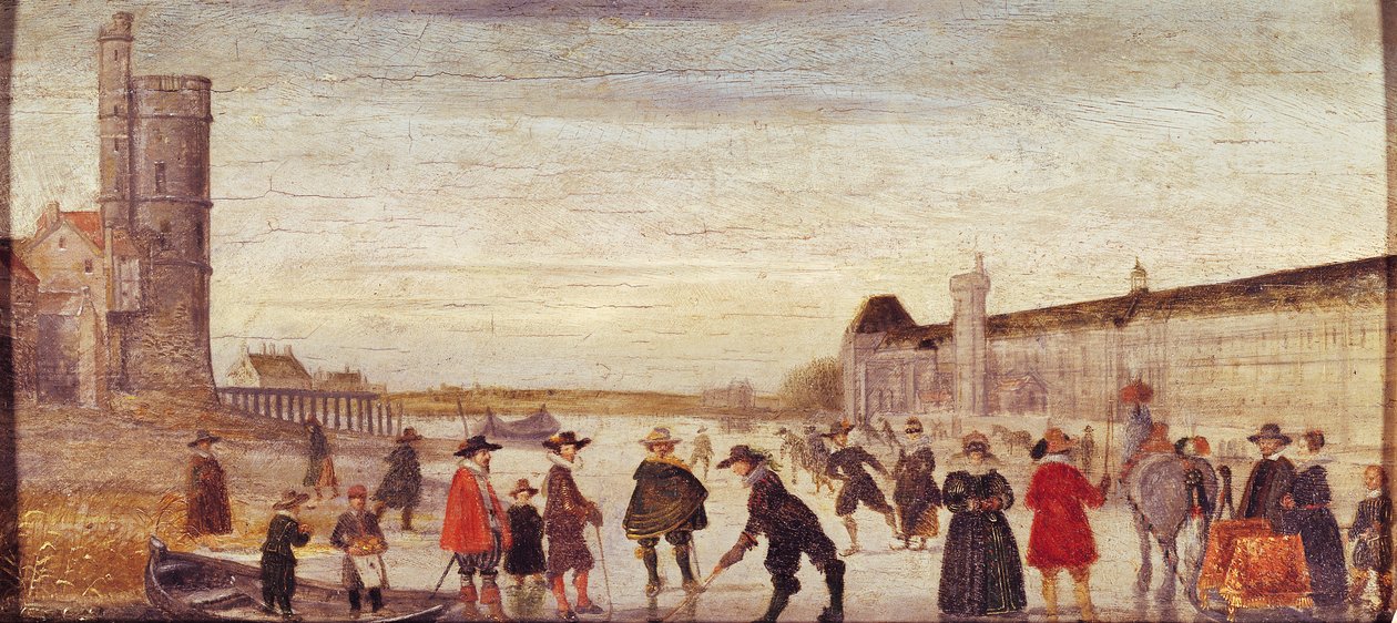 1608 онд Сена мөрөн дээр гулгагчид autorstwa Flemish School