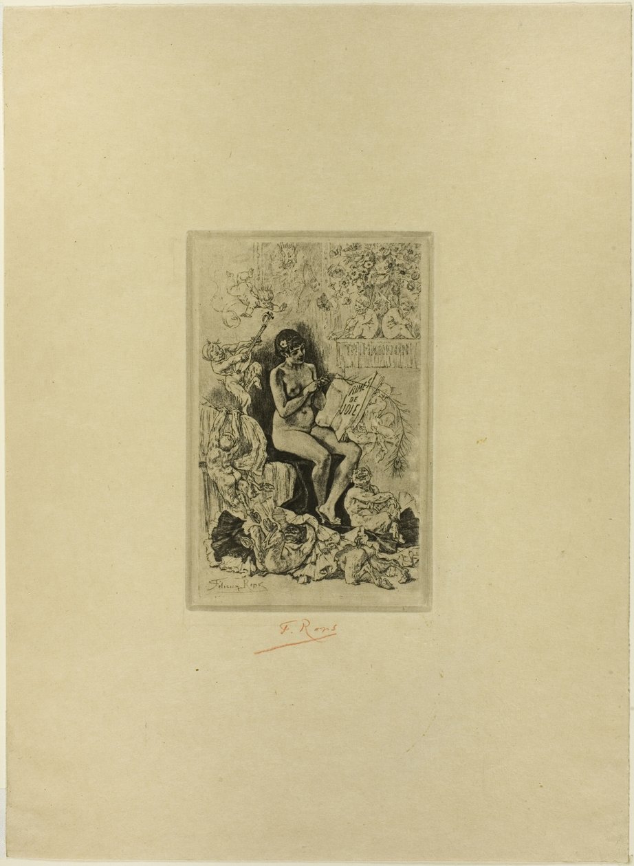 Frontyspis dla Rimes de Joie autorstwa Félicien Rops