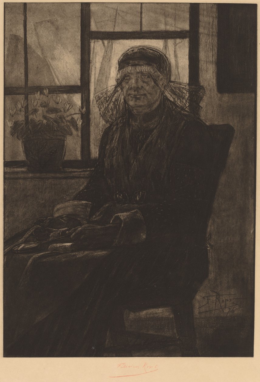 Rzeczoznawca koronkowy autorstwa Félicien Rops