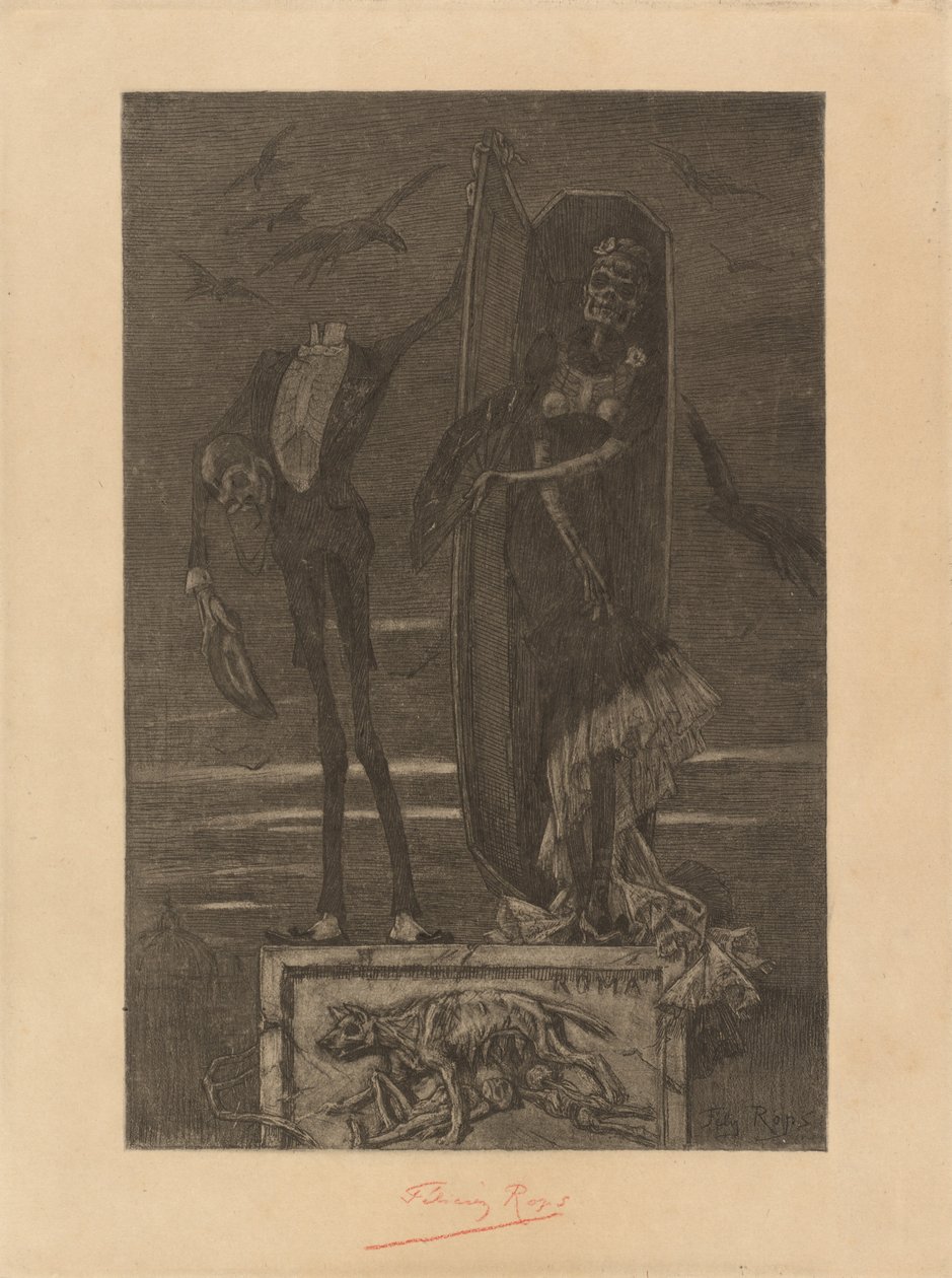 Najwyższy Vice: Frontispiece, 1884. autorstwa Félicien Rops