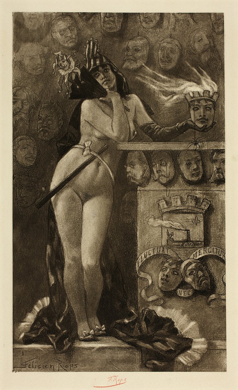Nowoczesne maski autorstwa Félicien Rops