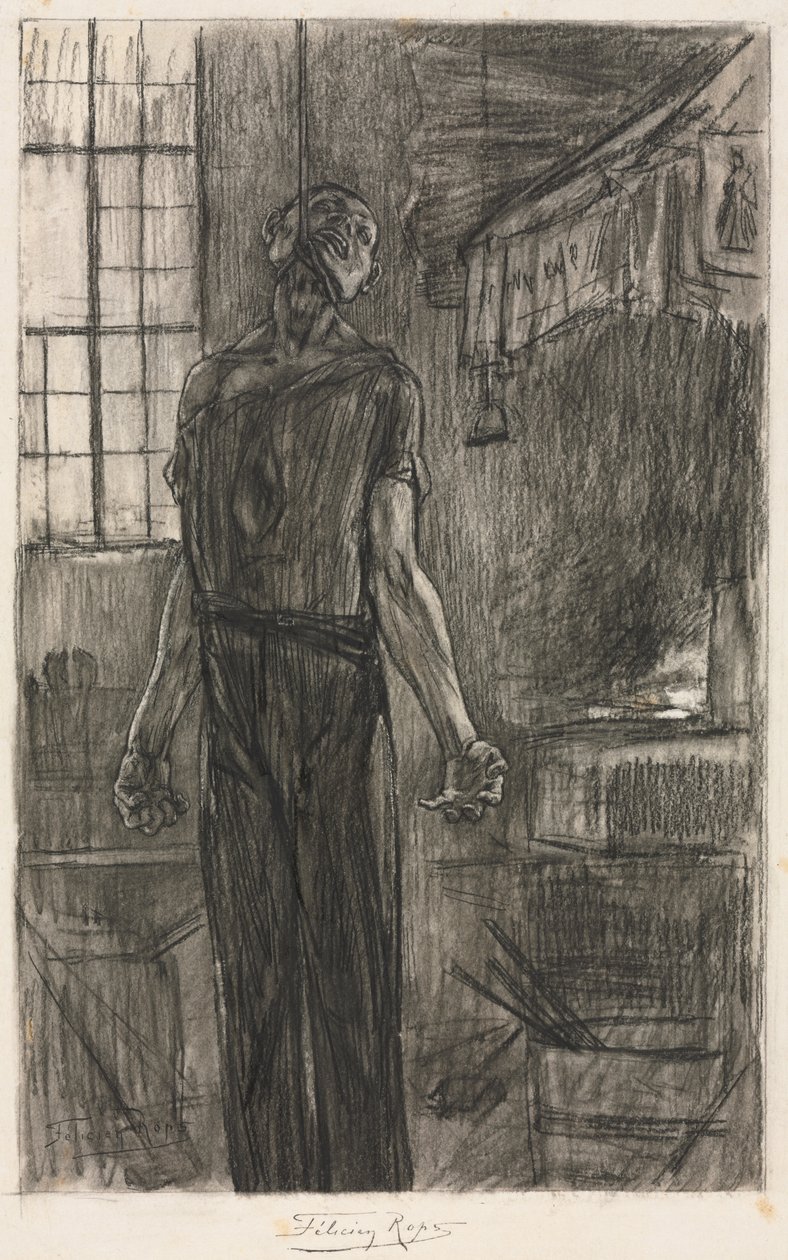 Wisielec w kuźni autorstwa Félicien Rops