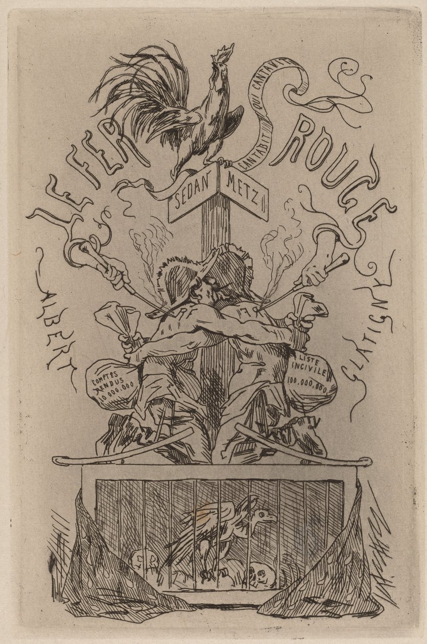 Czerwony Żelazny Le Fer Rouge, 1871. autorstwa Félicien Rops