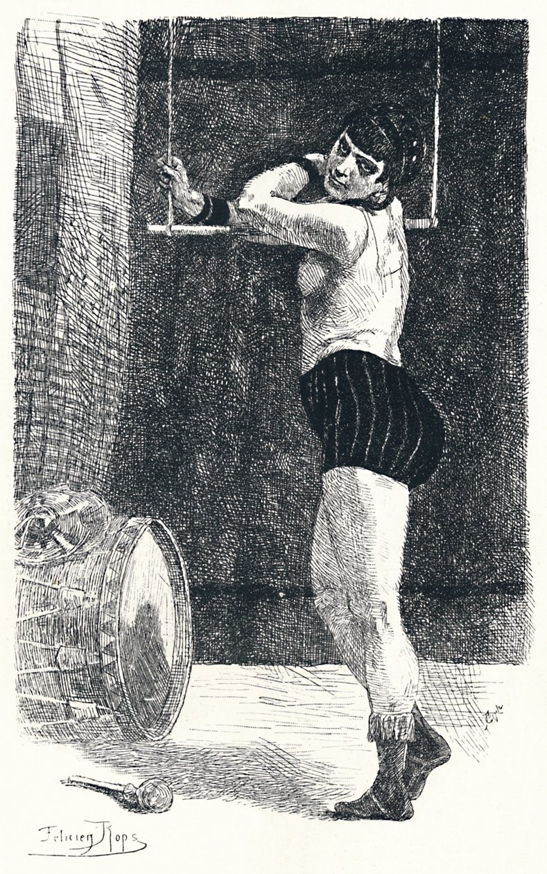 „Kobieta z trapezem”, c1875, 1896 autorstwa Félicien Rops