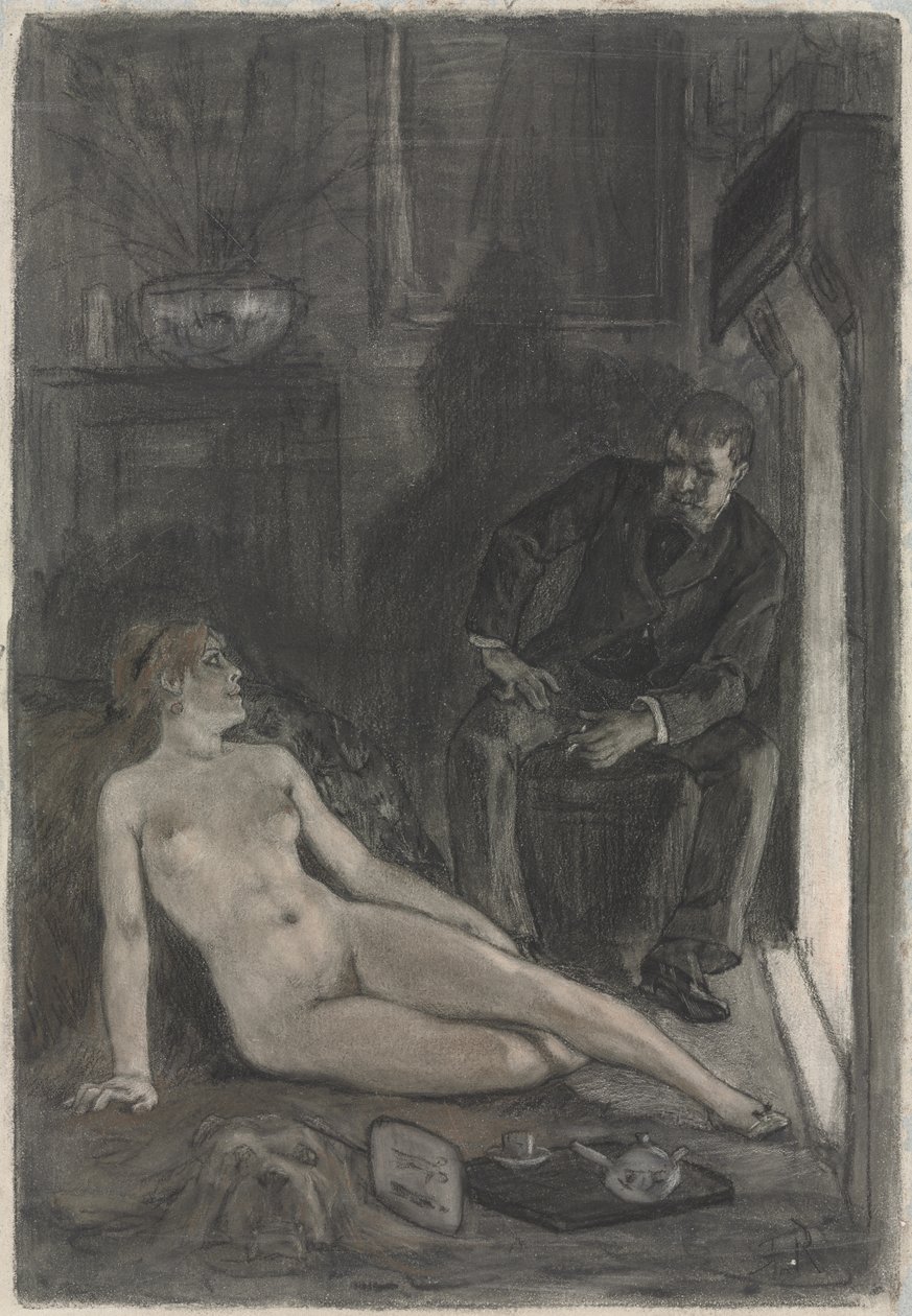 Wieczór zimowy, ostatni III XIX wiek. autorstwa Félicien Rops