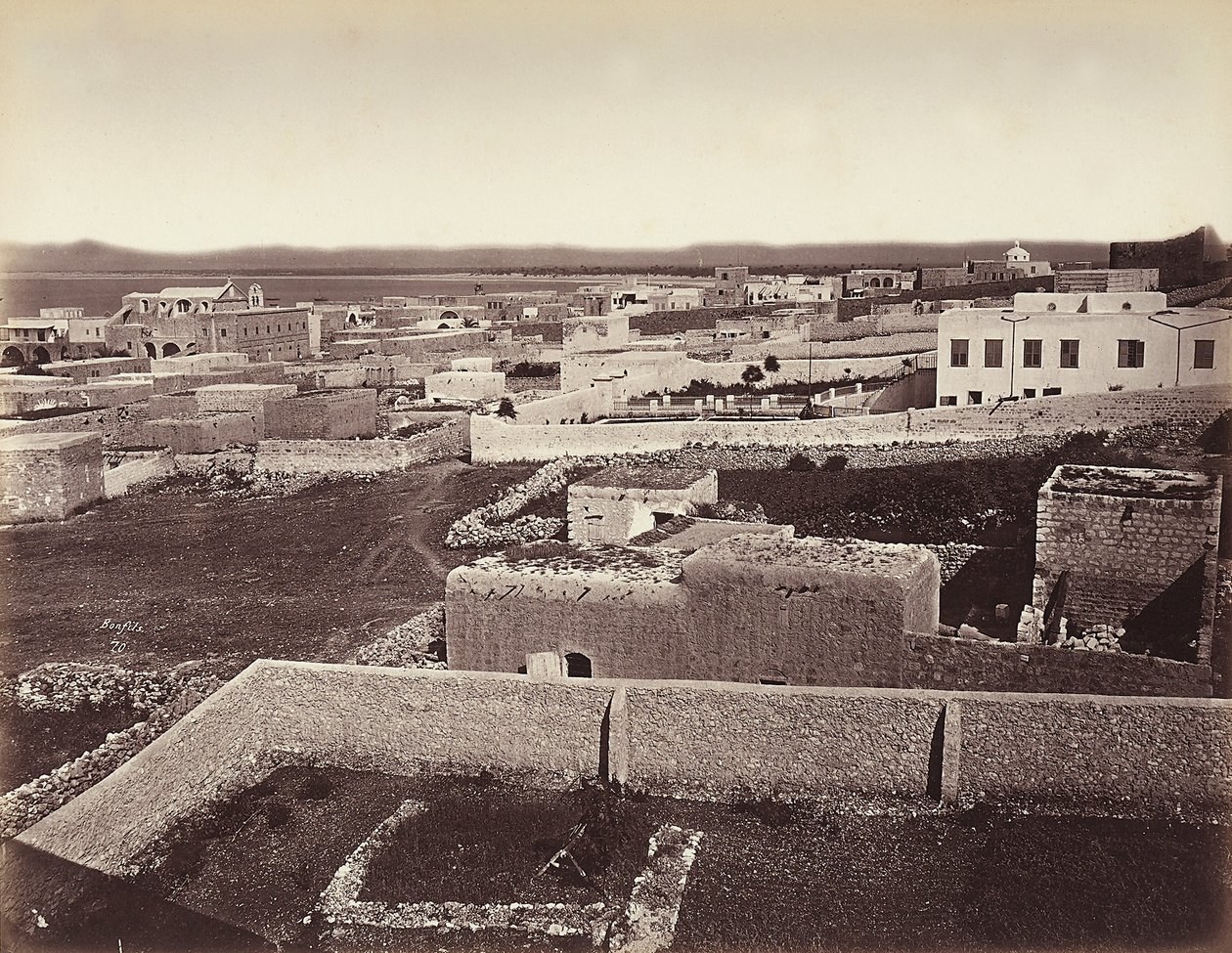Widok na miasto Hajfa, Izrael autorstwa Félix Bonfils