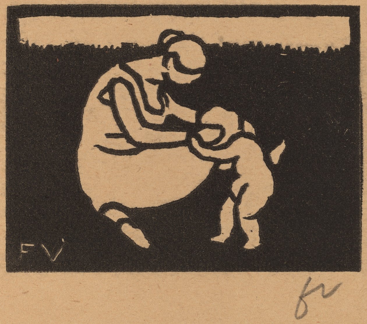 Kąpiący się i dziecko autorstwa Félix Vallotton